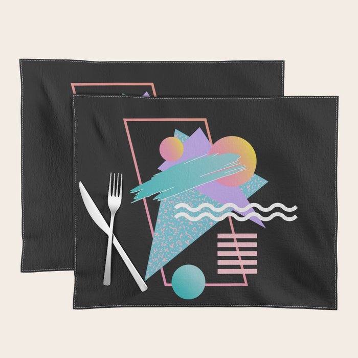 80s Retrowave Design - Memphis Pattern 135 Placemat Gallery Image 1