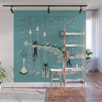 Retro Naughty Kitty Christmas Wall Mural Gallery Image 1