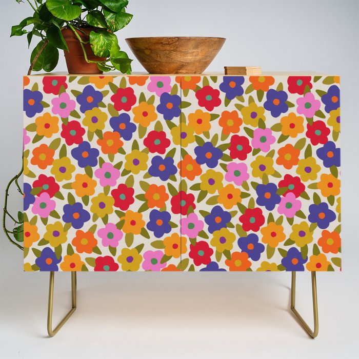 Tiny Flower Pattern #1 Credenza Gallery Image 1
