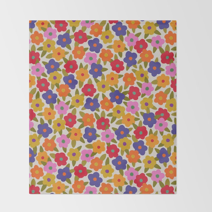 Tiny Flower Pattern #1 Throw Blanket Gallery Image 2