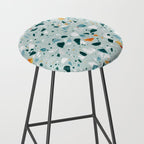 Mint Terrazzo, Eclectic Marble Texture Pattern, Colorful Neutral Pastel Illustration, Floor Tiles Stool Gallery Image 2