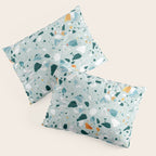 Mint Terrazzo, Eclectic Marble Texture Pattern, Colorful Neutral Pastel Illustration, Floor Tiles Pillow Sham Gallery Image 3