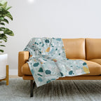 Mint Terrazzo, Eclectic Marble Texture Pattern, Colorful Neutral Pastel Illustration, Floor Tiles Throw Blanket Gallery Image 1