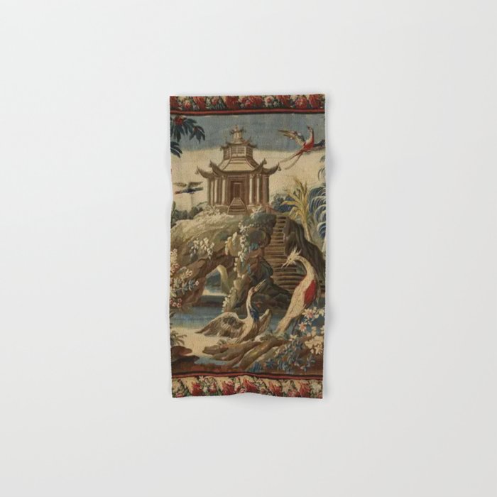 Antique 18th Century Chinoiserie French Gobelin Tapestry Bath Towel Gallery Image 1