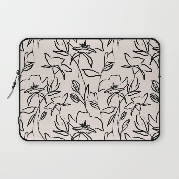 Meadow Bloom - Beige Laptop Sleeve Gallery Image 1