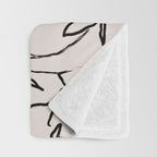 Meadow Bloom - Beige Throw Blanket Gallery Image 3