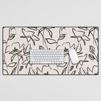 Meadow Bloom - Beige Desk Mat Gallery Image 1