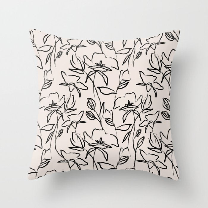 Meadow Bloom - Beige Throw Pillow Gallery Image 6