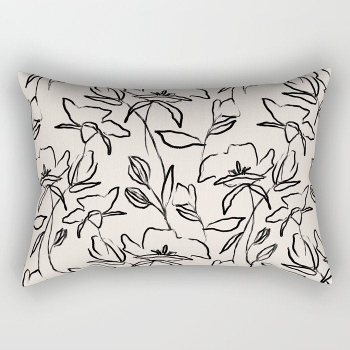 Meadow Bloom - Beige Rectangular Pillow Gallery Image 2