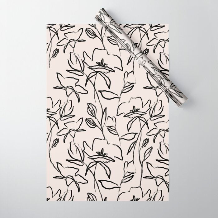 Meadow Bloom - Beige Wrapping Paper Gallery Image 1
