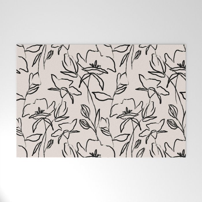 Meadow Bloom - Beige Welcome Mat Gallery Image 1