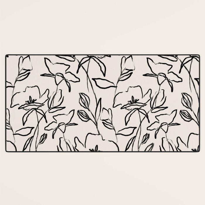 Meadow Bloom - Beige Desk Mat Gallery Image 3