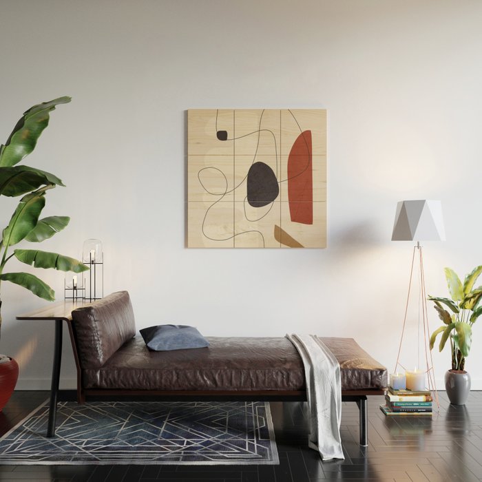 Abstract Minimal Shapes 27 Wood Wall Art Gallery Image 2