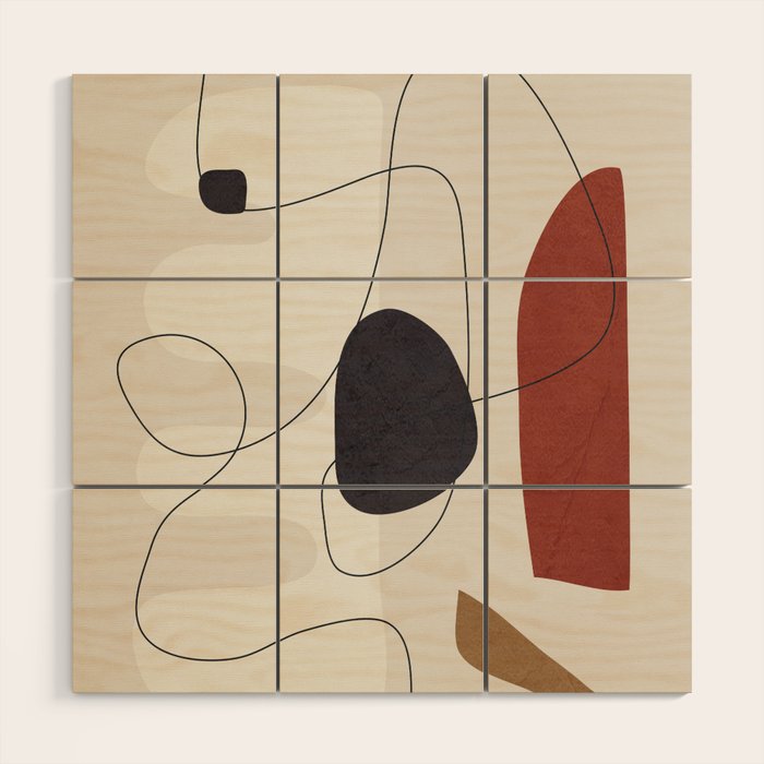 Abstract Minimal Shapes 27 Wood Wall Art Gallery Image 1