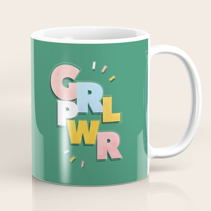 GIRL POWER - green Coffee Mug Gallery Image 1