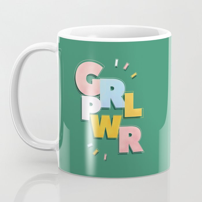 GIRL POWER - green Coffee Mug Gallery Image 3