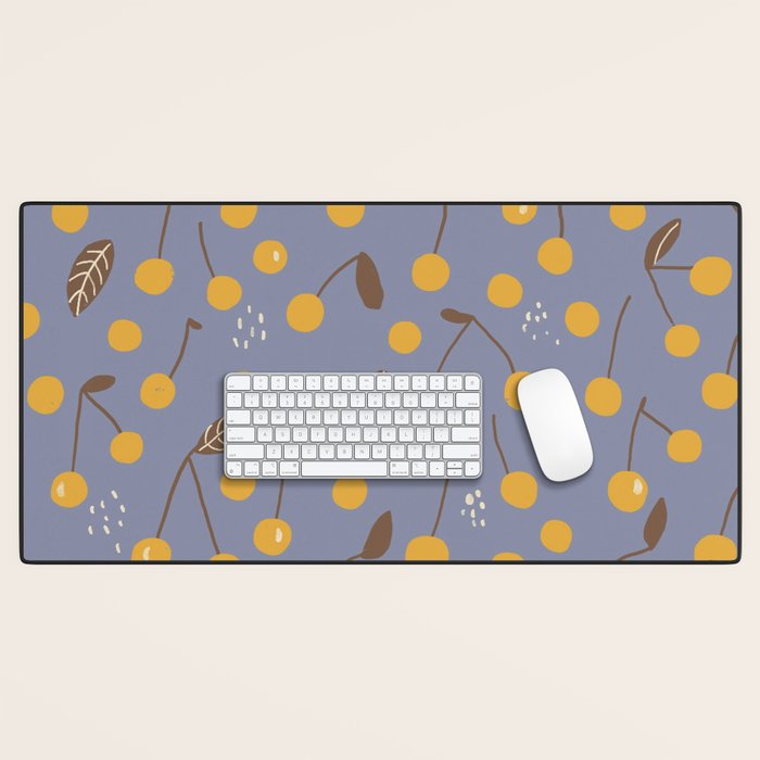 Yellow cherries Desk Mat Gallery Image 1