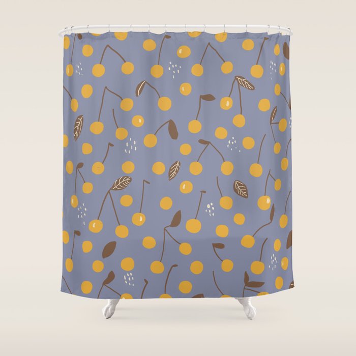Yellow cherries Shower Curtain Gallery Image 1