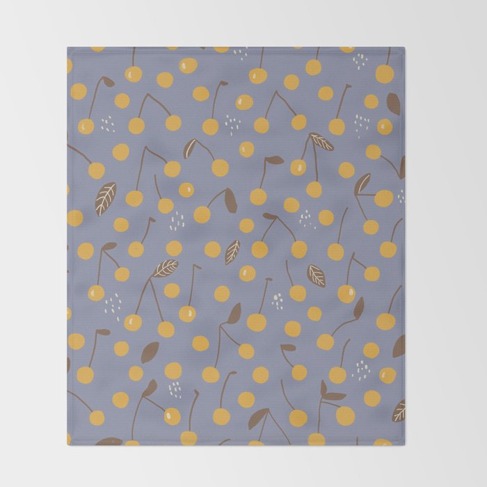 Yellow cherries Throw Blanket Gallery Image 2