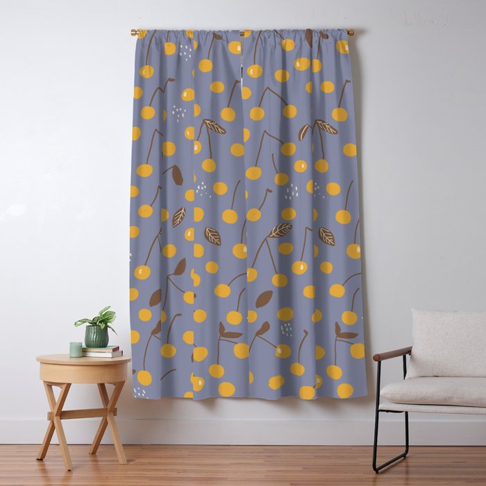Yellow cherries Window Curtain Gallery Image 5