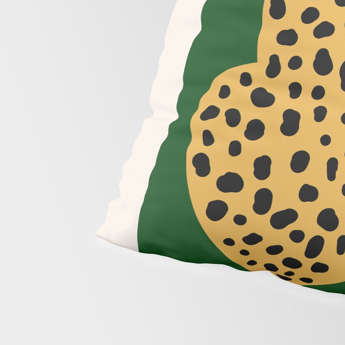 Boho Jungle Green Vintage Arch Oversized Leopard Pillow Sham Gallery Image 4