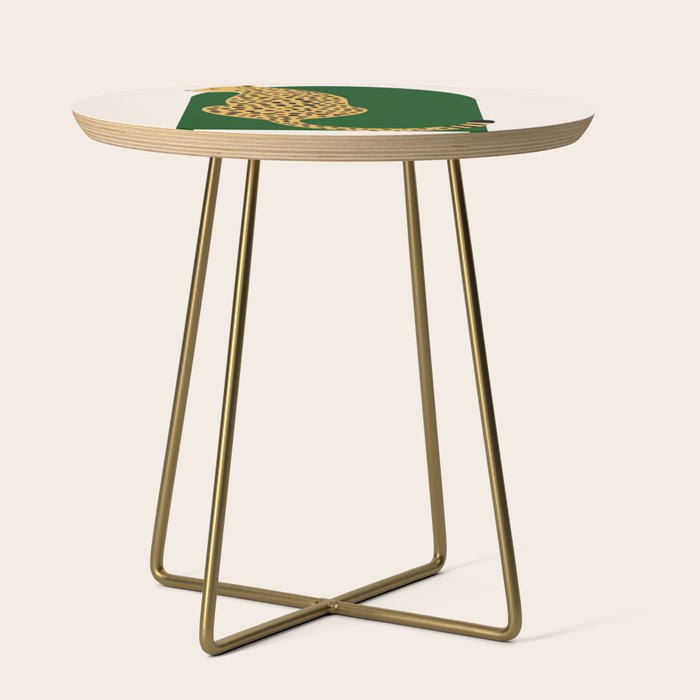 Boho Jungle Green Vintage Arch Oversized Leopard Side Table Gallery Image 1