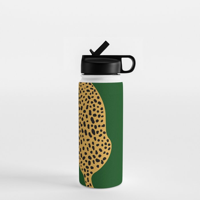 Boho Jungle Green Vintage Arch Oversized Leopard Water Bottle Gallery Image 1