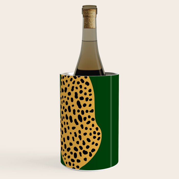 Boho Jungle Green Vintage Arch Oversized Leopard Wine Chiller Gallery Image 1