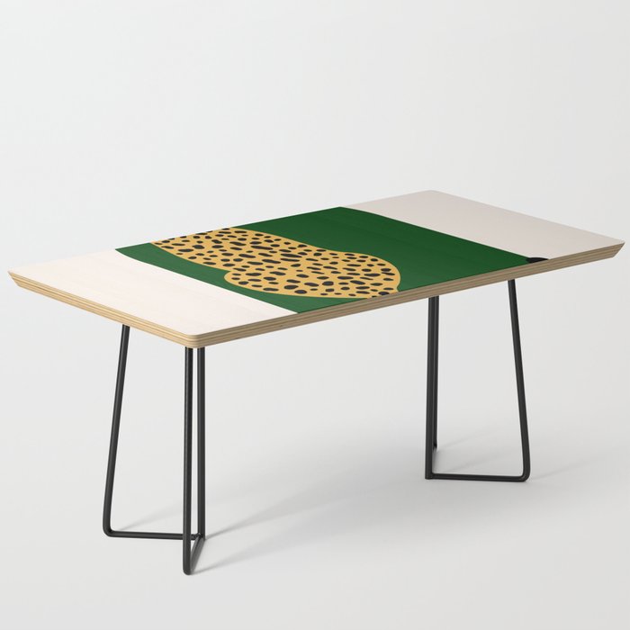 Boho Jungle Green Vintage Arch Oversized Leopard Coffee Table Gallery Image 1