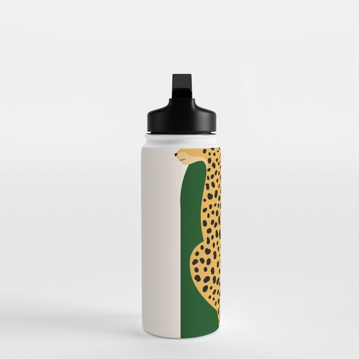 Boho Jungle Green Vintage Arch Oversized Leopard Water Bottle Gallery Image 3