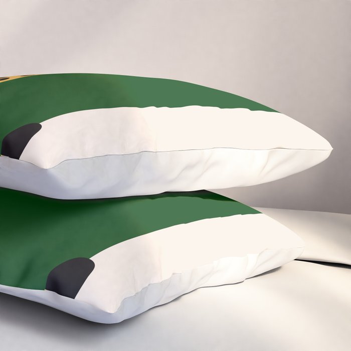 Boho Jungle Green Vintage Arch Oversized Leopard Pillow Sham Gallery Image 3