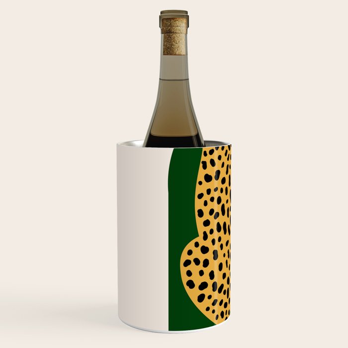 Boho Jungle Green Vintage Arch Oversized Leopard Wine Chiller Gallery Image 2