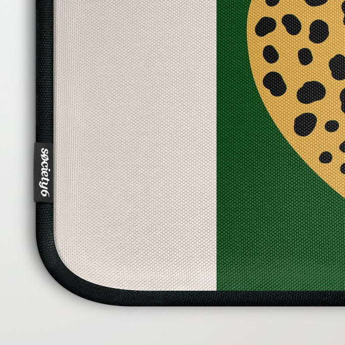 Boho Jungle Green Vintage Arch Oversized Leopard Laptop Sleeve Gallery Image 3