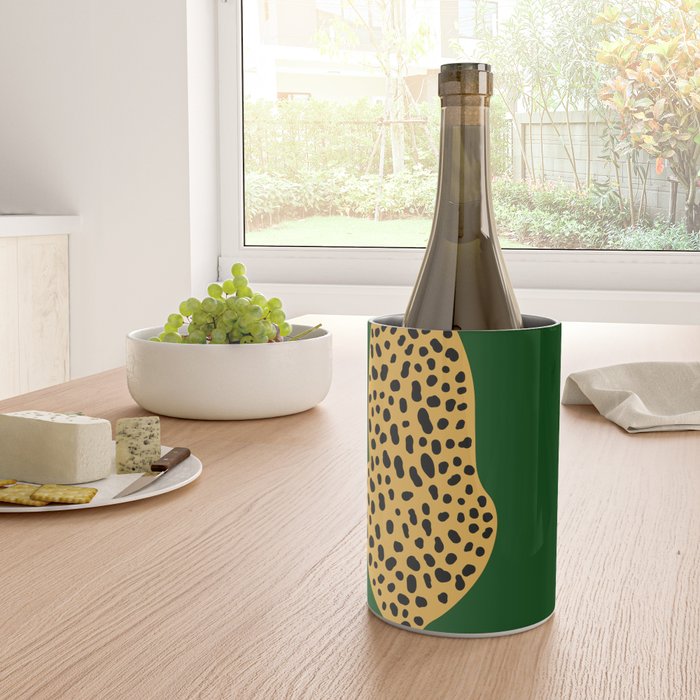 Boho Jungle Green Vintage Arch Oversized Leopard Wine Chiller Gallery Image 4