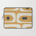 Mid Century Modern Piquet Pattern in Cream, Mustard Gold, and Charcoal Gray Laptop Sleeve Gallery Image 1