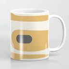 Mid Century Modern Piquet Pattern in Cream, Mustard Gold, and Charcoal Gray Coffee Mug Gallery Image 1