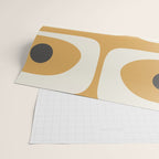 Mid Century Modern Piquet Pattern in Cream, Mustard Gold, and Charcoal Gray Wrapping Paper Gallery Image 2
