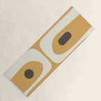 Mid Century Modern Piquet Pattern in Cream, Mustard Gold, and Charcoal Gray Yoga Mat Gallery Image 1