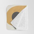 Mid Century Modern Piquet Pattern in Cream, Mustard Gold, and Charcoal Gray Throw Blanket Gallery Image 3