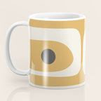Mid Century Modern Piquet Pattern in Cream, Mustard Gold, and Charcoal Gray Coffee Mug Gallery Image 3