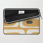 Mid Century Modern Piquet Pattern in Cream, Mustard Gold, and Charcoal Gray Laptop Sleeve Gallery Image 2