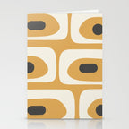 Mid Century Modern Piquet Pattern in Cream, Mustard Gold, and Charcoal Gray Stationery Card Gallery Image 2