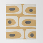Mid Century Modern Piquet Pattern in Cream, Mustard Gold, and Charcoal Gray Throw Blanket Gallery Image 2