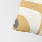Mid Century Modern Piquet Pattern in Cream, Mustard Gold, and Charcoal Gray Pillow Sham Gallery Image 4