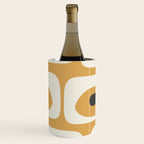 Mid Century Modern Piquet Pattern in Cream, Mustard Gold, and Charcoal Gray Wine Chiller Gallery Image 1