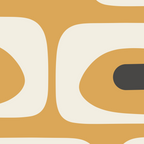 Mid Century Modern Piquet Pattern in Cream, Mustard Gold, and Charcoal Gray Coffee Mug Gallery Image 2