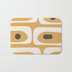 Mid Century Modern Piquet Pattern in Cream, Mustard Gold, and Charcoal Gray Bath Mat Gallery Image 1
