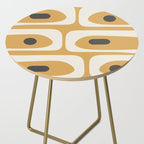 Mid Century Modern Piquet Pattern in Cream, Mustard Gold, and Charcoal Gray Side Table Gallery Image 2