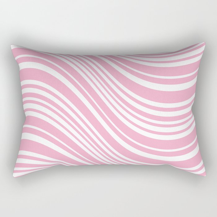 Wavy Stripes XXXI - Pastel Pink  Rectangular Pillow Gallery Image 2