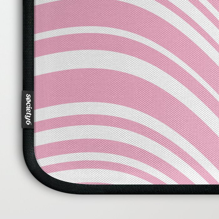 Wavy Stripes XXXI - Pastel Pink  Laptop Sleeve Gallery Image 3
